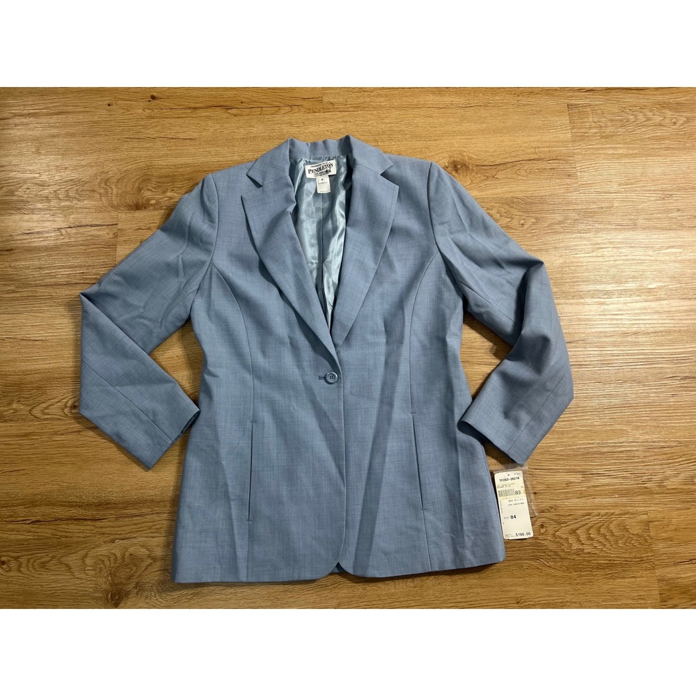 Pendleton Womens 4 Blazer 100% Virgin Wool Blue Made USA NWT $198